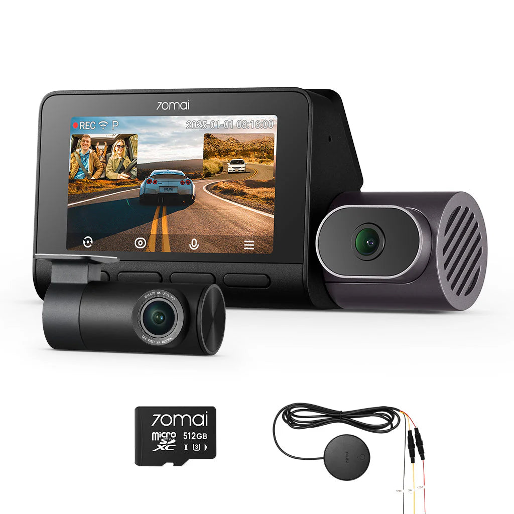 70mai Dash Cam A200 — Front 1944P HDR, Dual-Channel Ready (Rear 1080P), 2" IPS, 24/7 Parking, Wi-Fi/4G*, 130° FOV