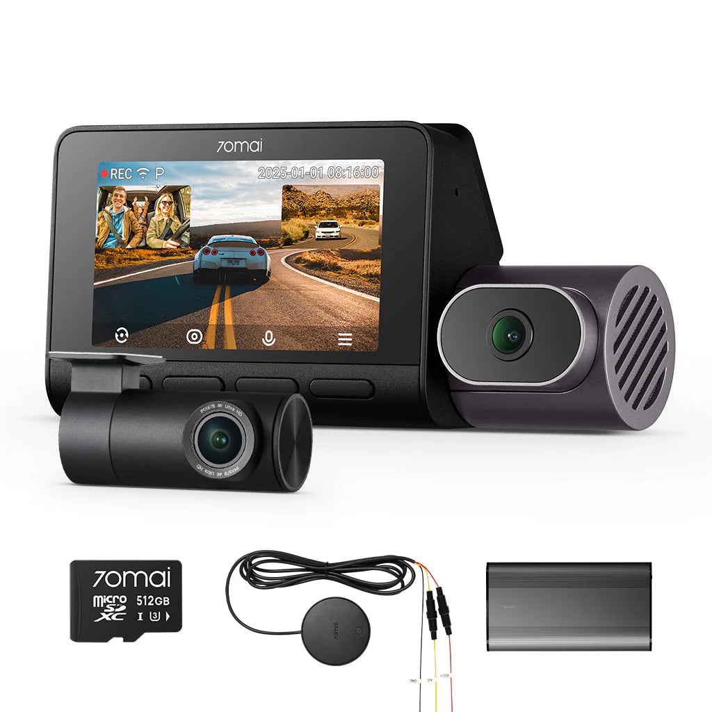 70mai Dash Cam A200 — Front 1944P HDR, Dual-Channel Ready (Rear 1080P), 2" IPS, 24/7 Parking, Wi-Fi/4G*, 130° FOV